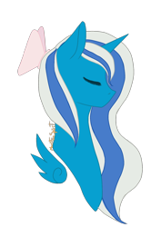 Size: 752x1063 | Tagged: safe, artist:marifoxspirit, oc, oc:fleurbelle, alicorn, pony, alicorn oc, bow, eyes closed, female, hair bow, mare