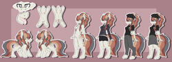 Size: 1280x465 | Tagged: safe, artist:oddends, derpibooru import, oc, anthro, pony, anthro with ponies, clothes, reference sheet