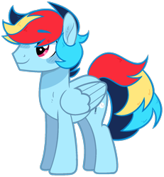 Size: 1200x1300 | Tagged: safe, artist:s1nb0y, derpibooru import, oc, oc:blizzard, pegasus, pony, male, offspring, parent:flash sentry, parent:rainbow dash, parents:flashdash, simple background, solo, stallion, transparent background