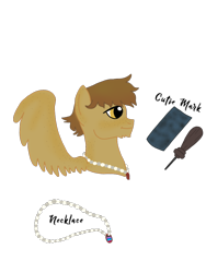 Size: 768x1024 | Tagged: safe, artist:dexterousdecarius, oc, oc:sandpaper, pegasus, pony, back freckles, freckles, gradient mane, implied canon x oc, implied polyamory, implied shipping, jewelry, male, necklace, simple background, solo, transparent background, wing freckles