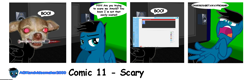 Size: 1280x412 | Tagged: safe, artist:agkandphotomaker2000, derpibooru import, oc, oc:arnold the pony, oc:pony video maker, pony, 2016, comic, old, scary stuff, solo, stock images