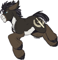 Size: 874x900 | Tagged: safe, artist:locosaltinc, derpibooru import, oc, oc only, oc:rocky road, earth pony, pony, explicit source, male, simple background, solo, stallion, unshorn fetlocks, white background