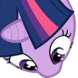 Size: 960x960 | Tagged: safe, edit, twilight sparkle, unicorn twilight, pony, unicorn, the crystal empire, above, cropped, female, looking down, mare, simple background, solo, transparent background, wat, wide eyes