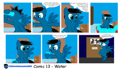 Size: 1280x734 | Tagged: safe, artist:agkandphotomaker2000, derpibooru import, oc, oc:pony video maker, pegasus, pony, 2016, bathroom, comic, desperation, drinking glass, male, need to pee, old, omorashi, potty time, solo, stallion, water