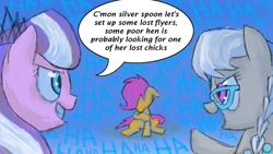 Size: 1280x720 | Tagged: artist needed, safe, diamond tiara, scootaloo, silver spoon, pony, abuse, bully, bullying, scootabuse