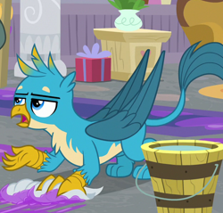 Size: 624x597 | Tagged: safe, screencap, gallus, griffon, the hearth's warming club, claws, cropped, male, paws, tail, wings