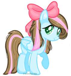 Size: 698x738 | Tagged: safe, artist:talentspark, derpibooru import, oc, pegasus, pony, bow, female, hair bow, mare, simple background, solo, transparent background