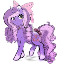 Size: 1280x1353 | Tagged: safe, artist:fluffymaiden, derpibooru import, oc, oc only, oc:sweet bouquet, pony, unicorn, female, mare, sketch, solo