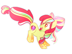 Size: 2577x1921 | Tagged: safe, artist:chaostrical, artist:serathrix, derpibooru import, apple bloom, earth pony, pony, base used, female, rainbow power, rainbow power-ified, simple background, solo, transparent background