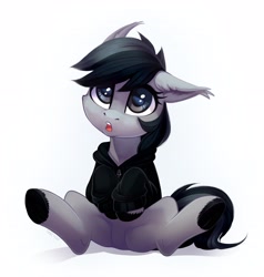 Size: 3162x3324 | Tagged: safe, artist:taneysha, oc, oc only, bat pony, pony, bat pony oc, clothes, hoodie, simple background, solo, white background