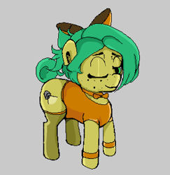 Size: 654x674 | Tagged: safe, artist:dog giraffe, oc, oc:sundrop, pony, clothes, one eye closed, pixel art, wink