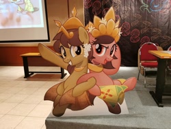 Size: 2048x1536 | Tagged: safe, photographer:tridashie, oc, oc:nuning, oc:salasika, pony, cardboard cutout, indonesia, nusaponycon