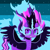 Size: 3790x3790 | Tagged: safe, artist:superhypersonic2000, derpibooru import, midnight sparkle, sci-twi, twilight sparkle, alicorn, pony, equestria girls, friendship games, bust, equestria girls ponified, evil grin, grin, pixel art, ponified, portrait, smiling, solo, spread wings, wings