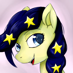 Size: 500x500 | Tagged: safe, artist:dashy21, derpibooru import, oc, oc only, oc:lantern light, bust, cute, ethereal mane, icon, solo, starry mane, stars