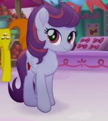 Size: 240x270 | Tagged: safe, screencap, carrot cake, earth pony, pony, my little pony: the movie, background pony, bowtie, cropped, cute, female, friendship festival, male, mare, market, solo focus, stallion, winter morning