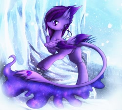 Size: 1280x1158 | Tagged: safe, artist:darkstylerz, derpibooru import, oc, commission, northling, snow, solo, wings