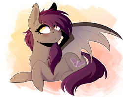 Size: 2000x1577 | Tagged: safe, artist:dino_horse, derpibooru import, oc, oc:umbra tempestas, bat pony, pony, bat pony oc, commission, female, looking up, mare, solo