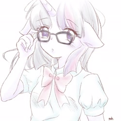 Size: 2048x2048 | Tagged: safe, artist:moh_mlp2, twilight sparkle, twilight sparkle (alicorn), alicorn, human, equestria girls, eared humanization, female, glasses, horn, horned humanization, humanized, solo, twilight's professional glasses