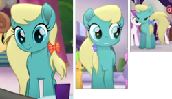 Size: 330x190 | Tagged: safe, screencap, cornsilk, earth pony, pony, my little pony: the movie, spoiler:my little pony the movie, background pony, bow, chocolate apple, collage, cropped, female, hair bow, mare, picture for breezies, solo focus, unnamed pony