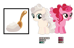 Size: 713x465 | Tagged: safe, artist:awoomarblesoda, derpibooru import, oc, oc only, oc:cloud cake, oc:strawberry coating, alicorn, pegasus, pony, base used, offspring, parent:pound cake, parent:princess skyla, reference sheet, simple background, transparent background