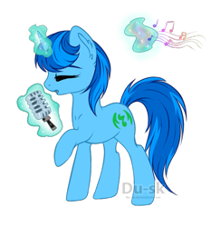 Size: 833x895 | Tagged: safe, artist:du-sk, derpibooru import, oc, oc:spirit song, pony, unicorn, female, magic, mare, microphone, simple background, solo, transparent background