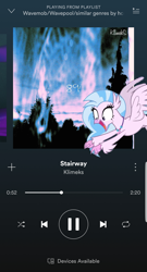 Size: 1439x2656 | Tagged: safe, derpibooru import, edit, edited screencap, screencap, silverstream, pony, school daze, meme, spotify, stairs, that hippogriff sure does love stairs