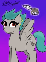 Size: 384x512 | Tagged: safe, derpibooru import, oc, oc:inky shader, pegasus, pony, eyeliner, female, makeup, mare, mascara, piercing, punk, solo, spiky mane