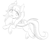 Size: 1280x1019 | Tagged: safe, artist:fluffymaiden, derpibooru import, oc, oc only, oc:lychee, bat pony, pony, female, looking back, mare, monochrome, solo, underhoof