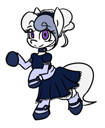 Size: 1237x1509 | Tagged: safe, artist:spheedc, derpibooru import, oc, oc:cocobean cream, earth pony, semi-anthro, bipedal, clothes, female, maid, mare, simple background, smiling, solo, transparent background