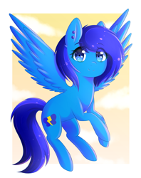 Size: 1280x1620 | Tagged: safe, artist:fluffymaiden, derpibooru import, oc, oc only, pegasus, pony, female, flying, mare, smiling, solo