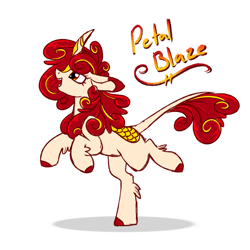 Size: 1024x1025 | Tagged: safe, artist:whitehershey, derpibooru import, oc, oc:petal blaze, kirin, solo