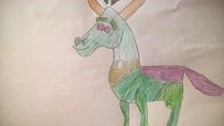 Size: 4208x2368 | Tagged: safe, artist:damiranc1, derpibooru import, thorax, changedling, changeling, horse, butch hartman, fairly odd parents, king thorax, solo, traditional art