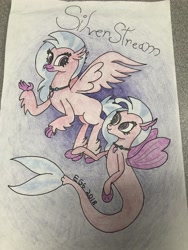 Size: 3024x4032 | Tagged: safe, derpibooru import, silverstream, classical hippogriff, hippogriff, seapony (g4), season 8, colored, cute, diastreamies, female, self paradox, self ponidox, traditional art