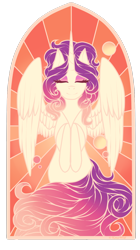 Size: 1024x1829 | Tagged: safe, artist:kimyowolf, derpibooru import, oc, oc only, oc:vespere campana, alicorn, pony, female, mare, simple background, solo, stained glass, transparent background