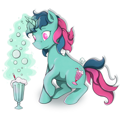 Size: 1024x962 | Tagged: safe, artist:scarabdynasty1, derpibooru import, fizzy, g1, bubble, raised hoof, simple background, soda, solo, transparent background