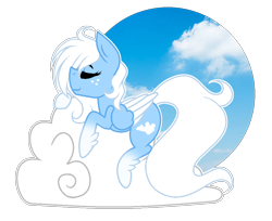 Size: 938x764 | Tagged: safe, artist:mintoria, derpibooru import, oc, oc:cloud shaper, pegasus, pony, cloud, female, mare, solo, two toned wings