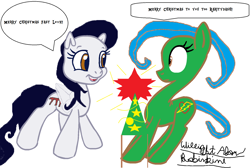 Size: 1718x1154 | Tagged: safe, artist:superroblox00, derpibooru import, oc, oc:fast love, oc:serendipity, earth pony, pegasus, pony, g3.5, christmas, christmas tree, g3.5 to g4, generation leap, holiday, text, tree