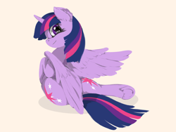 Size: 4000x3000 | Tagged: safe, artist:emerald-light, twilight sparkle, twilight sparkle (alicorn), alicorn, pony, colored sketch, female, looking at you, looking back, looking back at you, mare, simple background, sketch, solo, white background