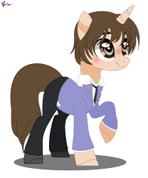 Size: 2553x3073 | Tagged: safe, artist:nocturnal-moonlight, artist:xxkawailloverchanxx, pony, base used, crossover, female, fujioka haruhi, mare, ms paint, ouran high school host club, paint.net, ponified, reverse trap, solo