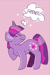 Size: 640x960 | Tagged: safe, artist:lynmunn, twilight sparkle, unicorn twilight, pony, unicorn, crying, magical lesbian spawn, offspring, shiny, solo, tears of joy, teary eyes, thought bubble