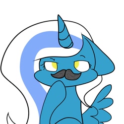 Size: 1378x1378 | Tagged: safe, oc, oc:fleurbelle, alicorn, pony, alicorn oc, cute, facial hair, female, golden eyes, mare, moustache