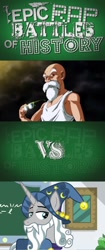 Size: 621x1482 | Tagged: safe, star swirl the bearded, pony, dragon ball super, dragon ball z, epic rap battles of history, exploitable meme, master roshi, meme