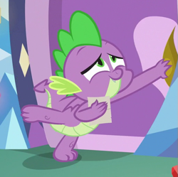 Size: 515x513 | Tagged: safe, derpibooru import, screencap, spike, dragon, best gift ever, cropped, male, spike's room, tail, winged spike