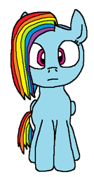 Size: 270x502 | Tagged: safe, artist:logan jones, part of a set, oc, oc:rachel dawn, pegasus, pony, alternate universe, looking at you, not rainbow dash