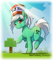 Size: 1053x1189 | Tagged: safe, artist:maxyunlong, derpibooru import, earth pony, pony, creeper, female, mare, minecraft, ponified, solo