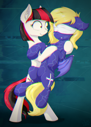 Size: 1087x1507 | Tagged: safe, artist:wolfypon, derpibooru import, oc, oc:butter cream, bat pony, pony, blindfold, error, female, glitch, mare, stare