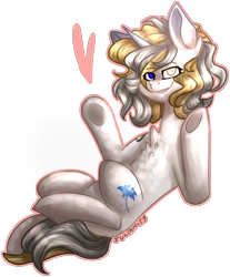 Size: 1418x1711 | Tagged: safe, artist:juliamity, derpibooru import, oc, oc only, pony, unicorn, chest fluff, colored pupils, eye clipping through hair, female, hair over one eye, heart, heterochromia, looking at you, mare, signature, simple background, solo, transparent background, underhoof