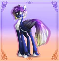Size: 1765x1837 | Tagged: safe, artist:ggchristian, derpibooru import, oc, pegasus, pony, female, mare, solo, two toned wings