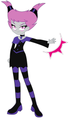 Size: 704x1224 | Tagged: safe, artist:lhenao, artist:selenaede, equestria girls, barely eqg related, base used, crossover, equestria girls-ified, jinx (teen titans), solo, teen titans