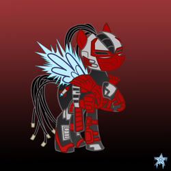 Size: 1000x1000 | Tagged: safe, artist:darkmoontekaplant, derpibooru import, pony, mortal kombat, ponified, sektor, solo